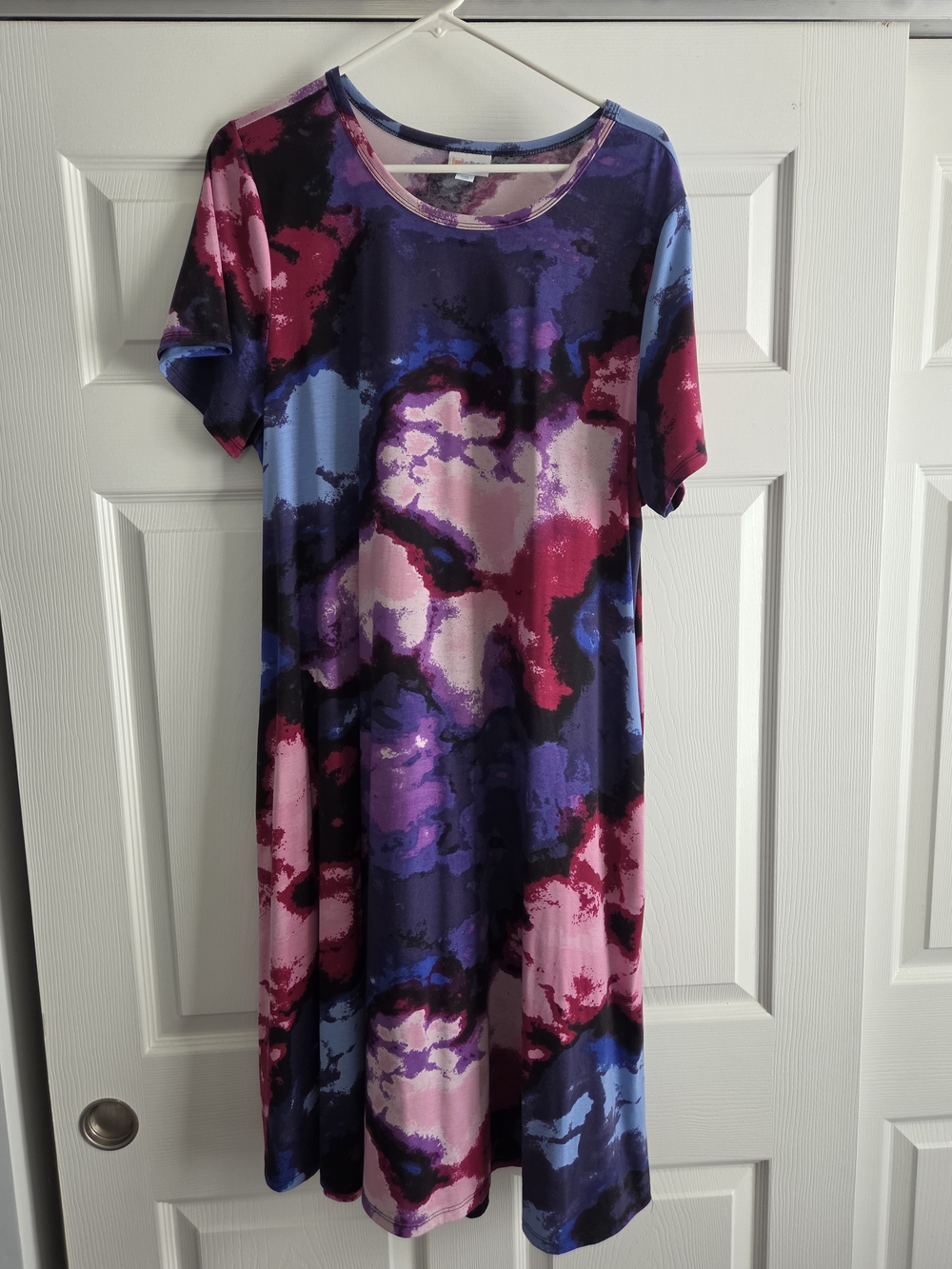 Lularoe Carly Purple and Pink Dress - Women's Short Sleeve 2xl